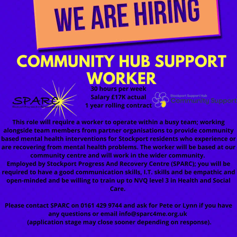 Job Vacancies Stockport Progress and Recovery Centre